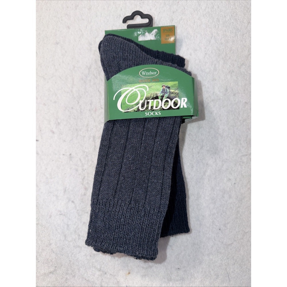 Windsor‎ Wool Mix Dress Socks Made in USA Men's 10-13 2 Pairs Grey, Blue New